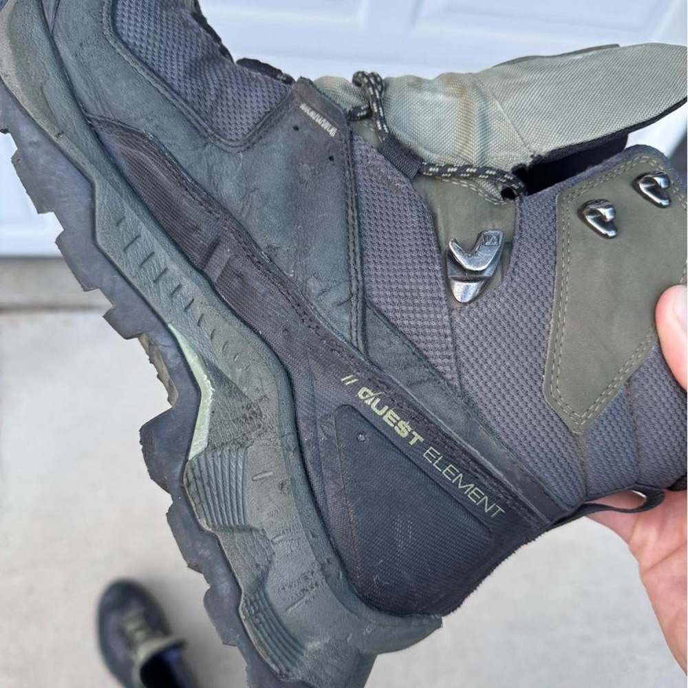 GREEN SALOMON QUEST ELEMENT HIKING BOOTS - Picture 7 of 8